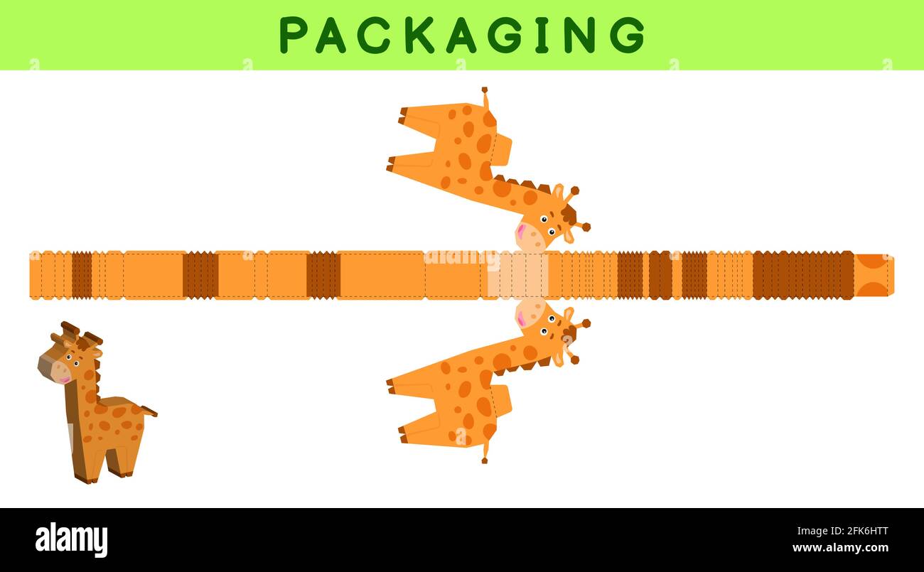 Box File Giraffe Party favor box die cut giraffe design for sweets, candies, small ...