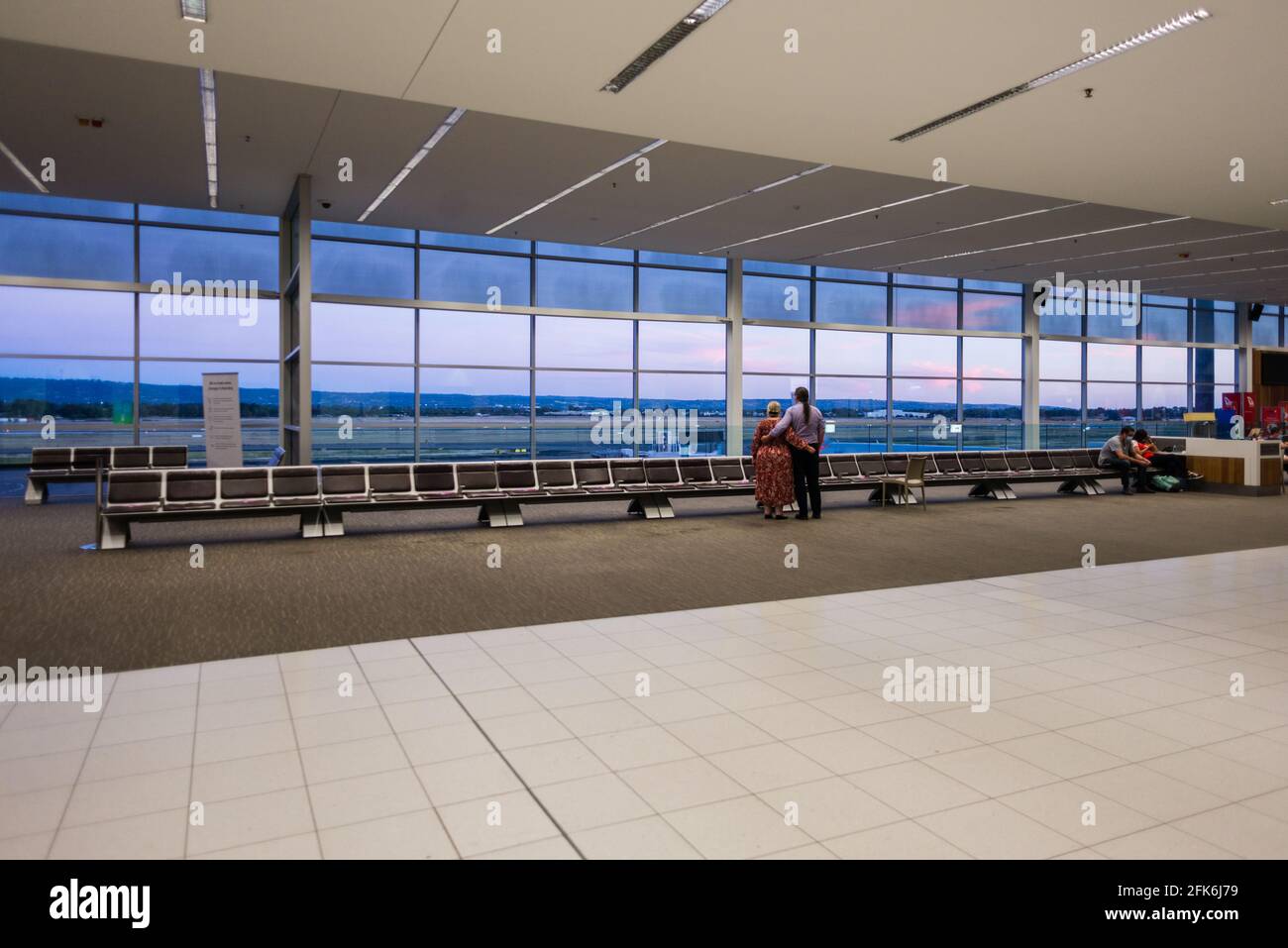 Adelaide, Australia - April 2020: a quiet, mostly empty airport Stock Photo