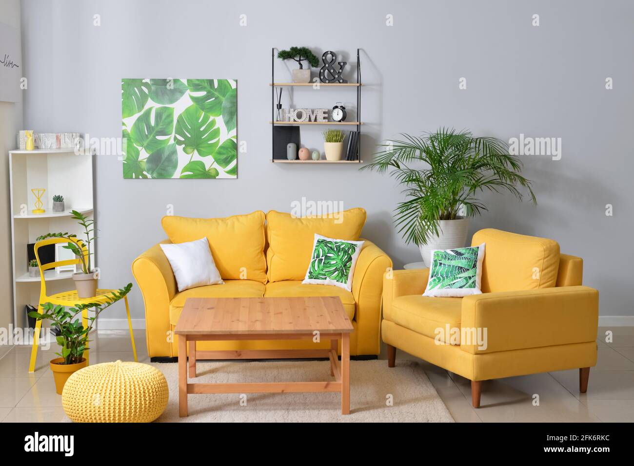 Interior of stylish living room Stock Photo - Alamy