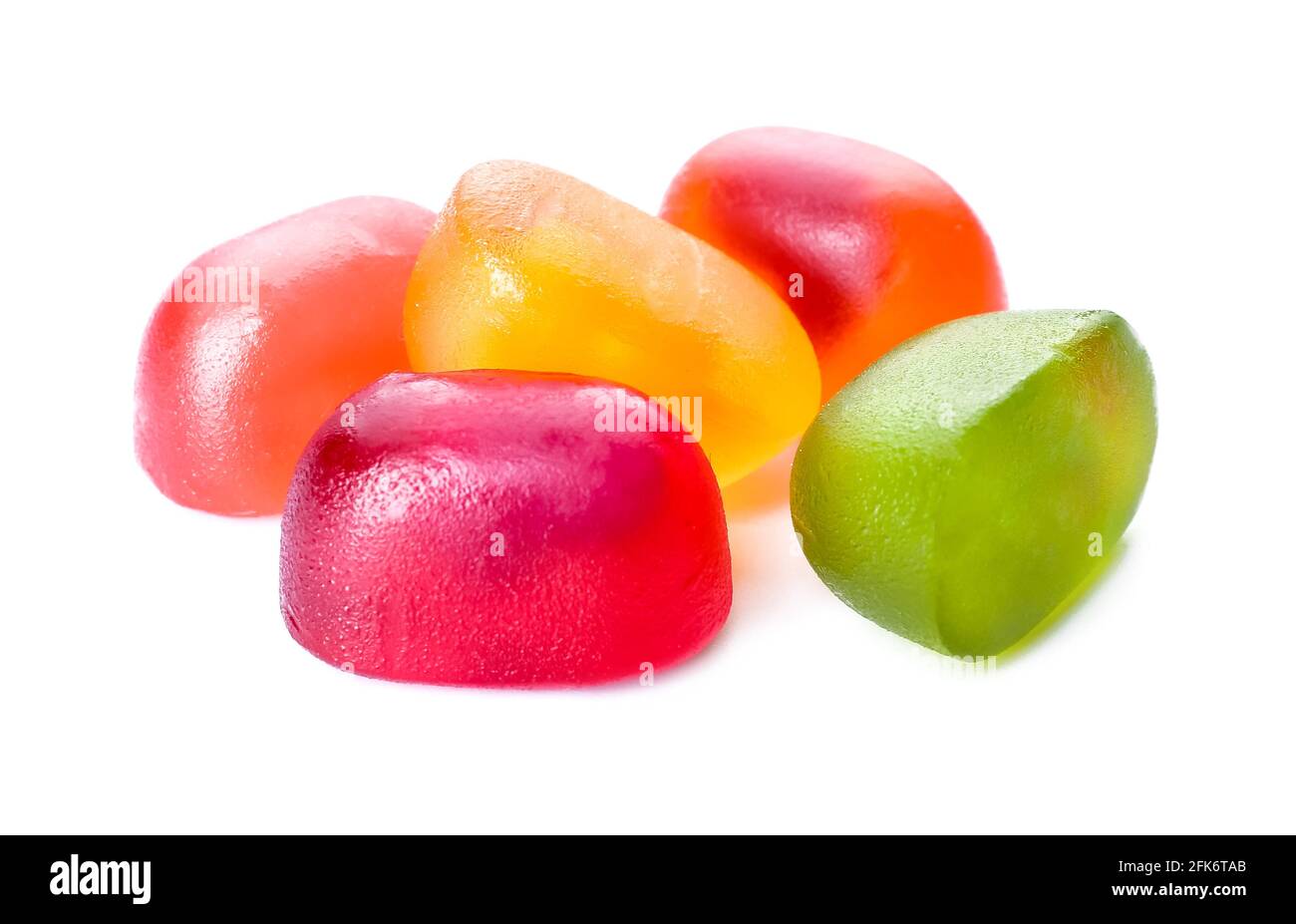 Tasty jelly candies on white background Stock Photo - Alamy