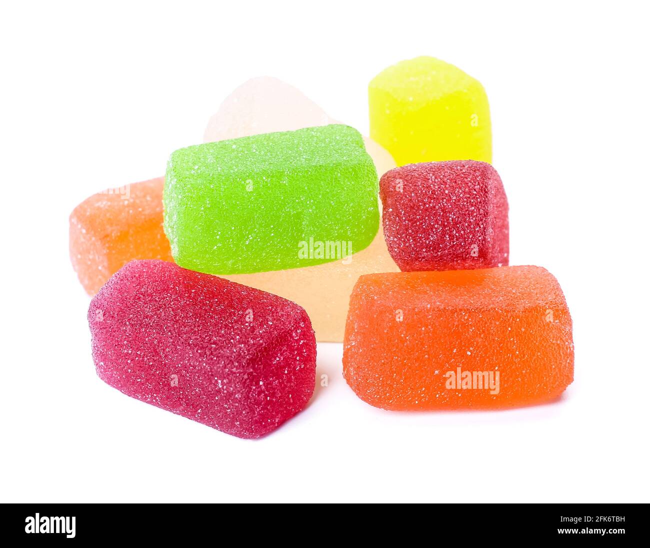 Tasty jelly candies on white background Stock Photo - Alamy