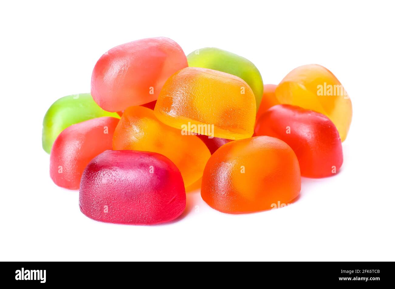 Tasty jelly candies on white background Stock Photo - Alamy