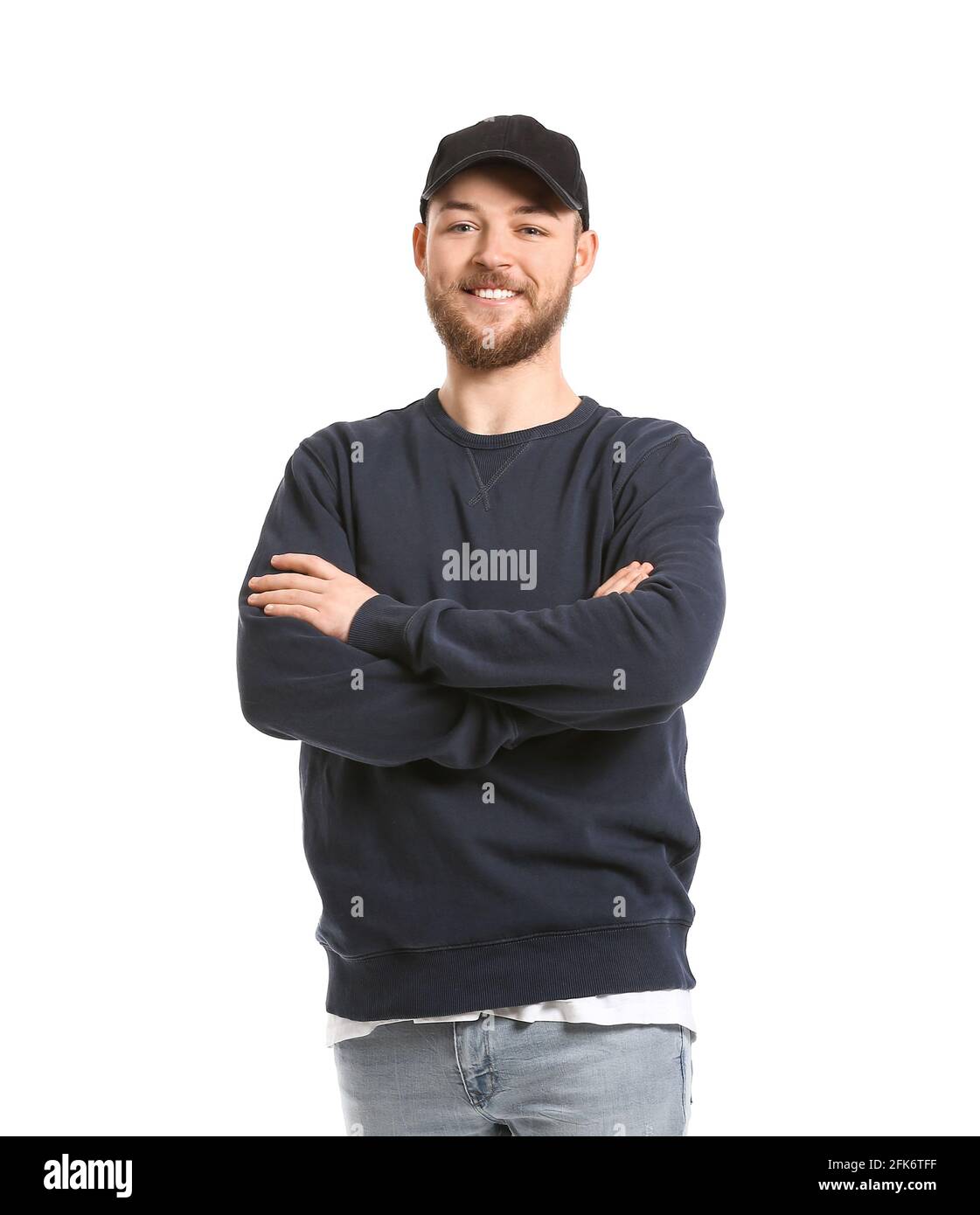 Portrait of handsome young man on white background Stock Photo - Alamy