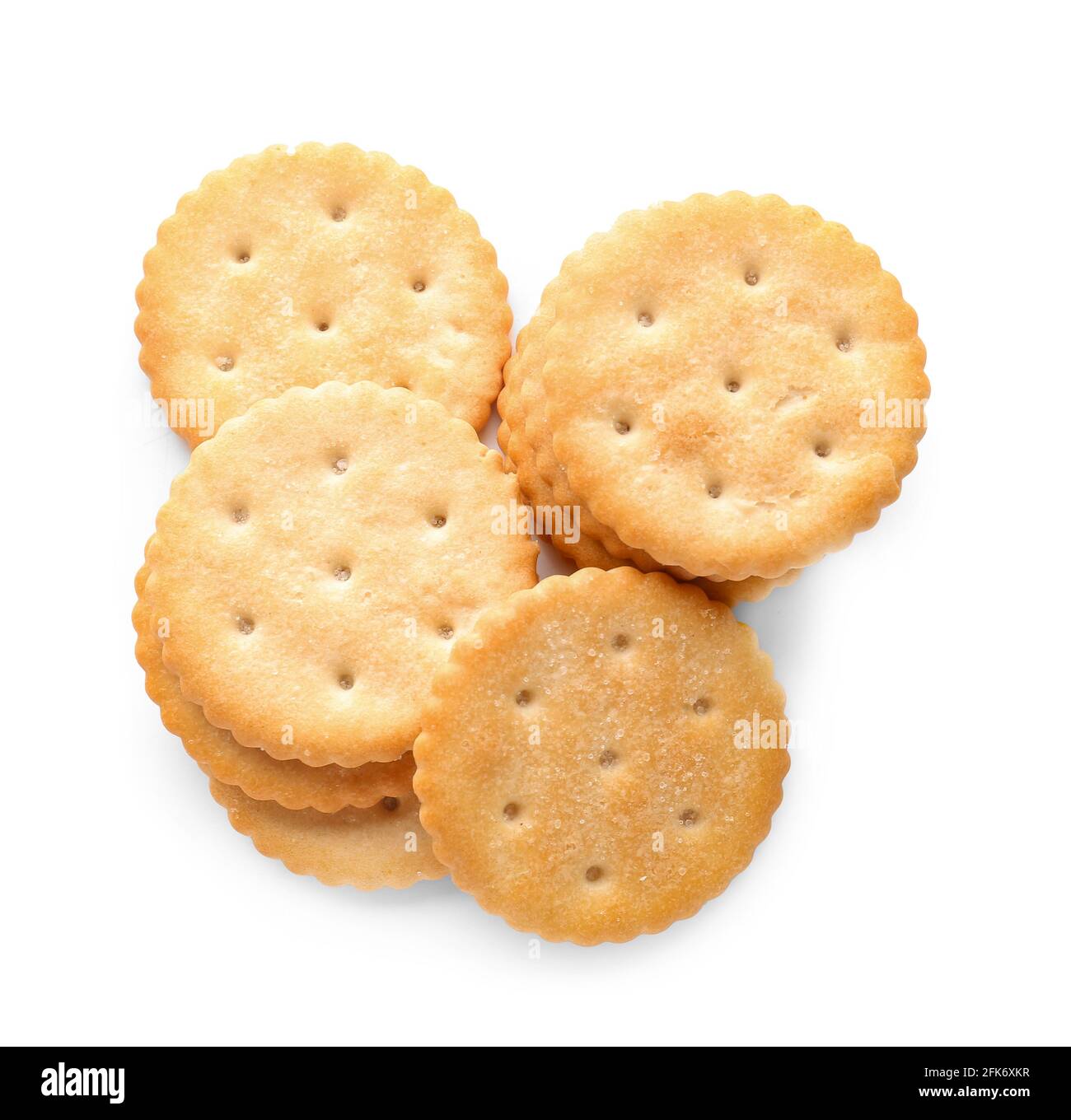 Tasty Crackers On White Background Stock Photo - Alamy