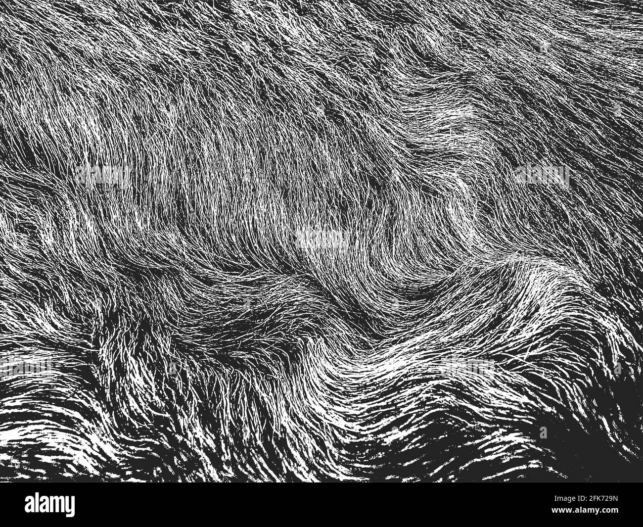 Vector Pattern Overlay Fur Distressed overlay texture of natural fur, grunge vector background ...