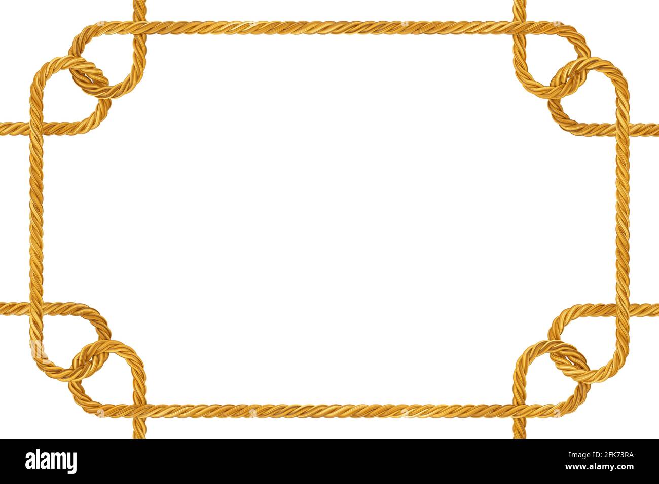 Yellow Golden Rope Knot Frame with Blank Space for Your Design on a ...