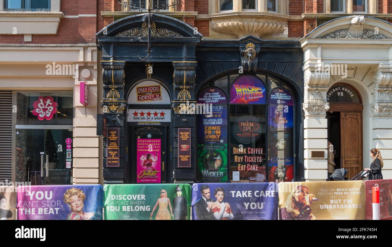 The colourful front facade of the Theatre Cafe,a theatre themed coffee