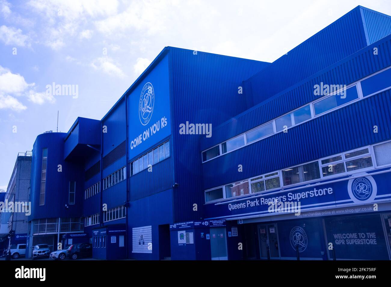 London- April, 2021: Loftus Road Stadium, the home of Queen Park Rangers Football team in West London Stock Photo