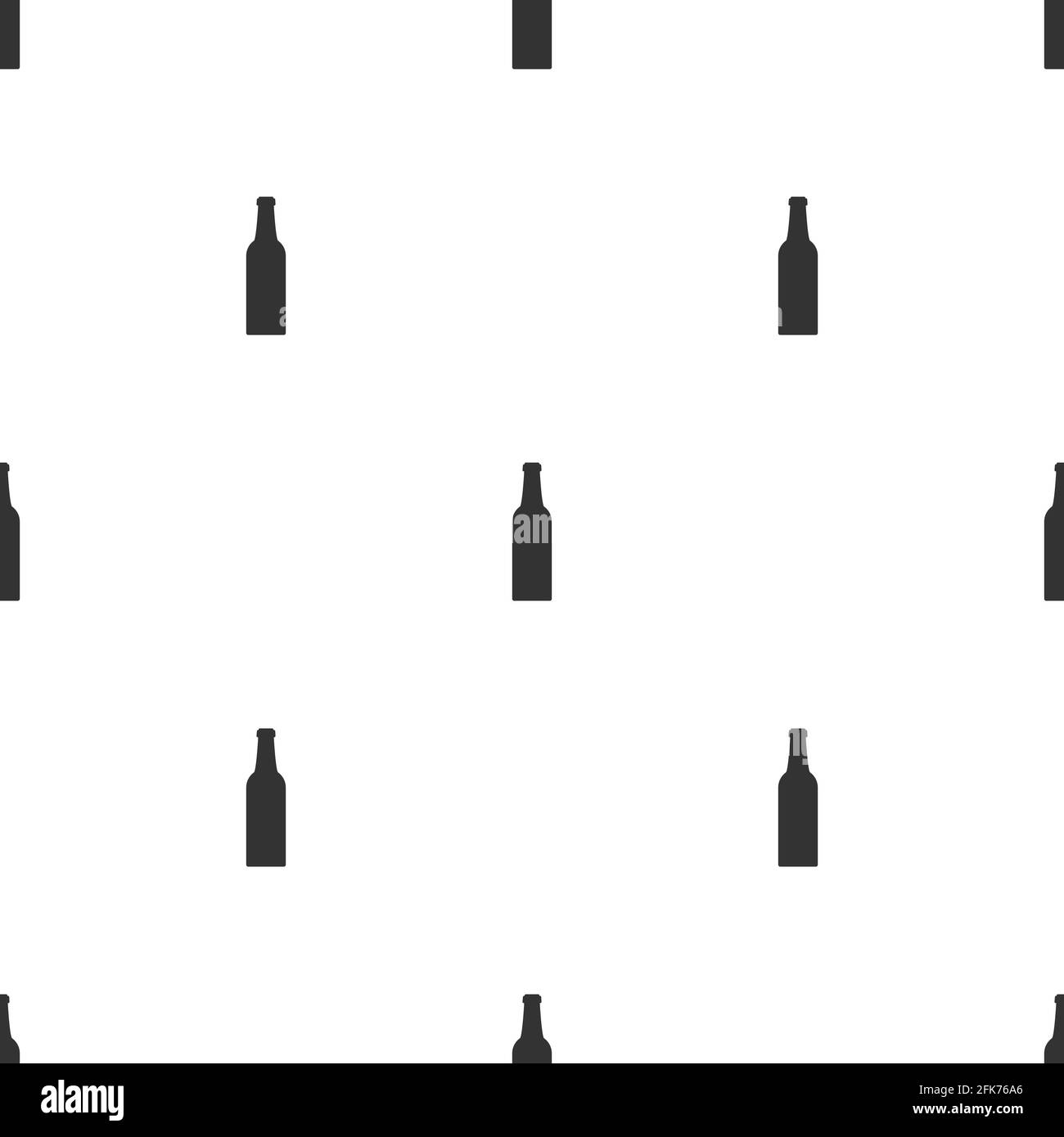 Seamless pattern with beer or ale bottles. Bar, pub, brew ornament. Alcohol, drinks shop, stor, menu item wallpaper. Vector background. Stock Vector