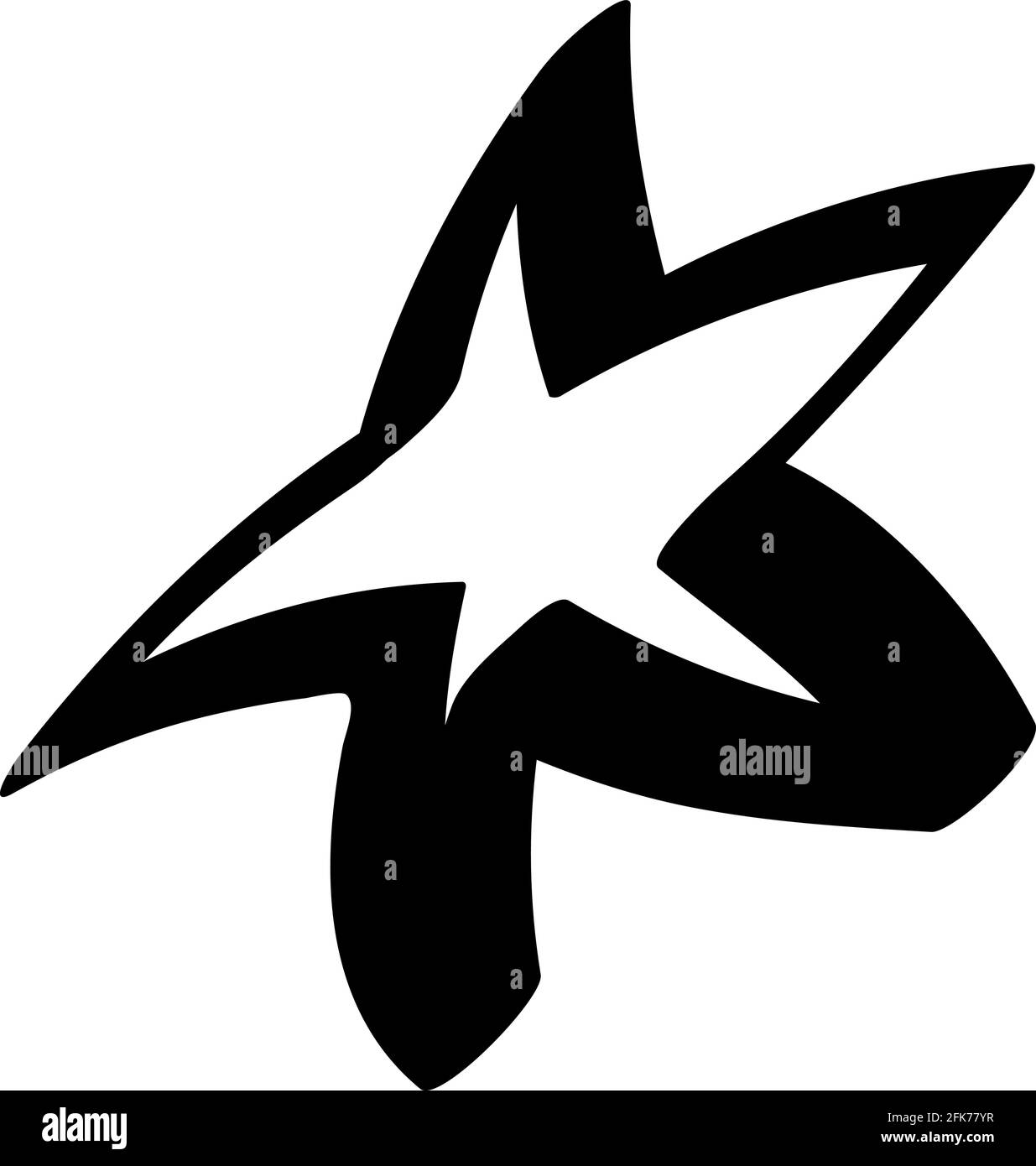 star handdraw doodle. vector element. star shape, part of space ...
