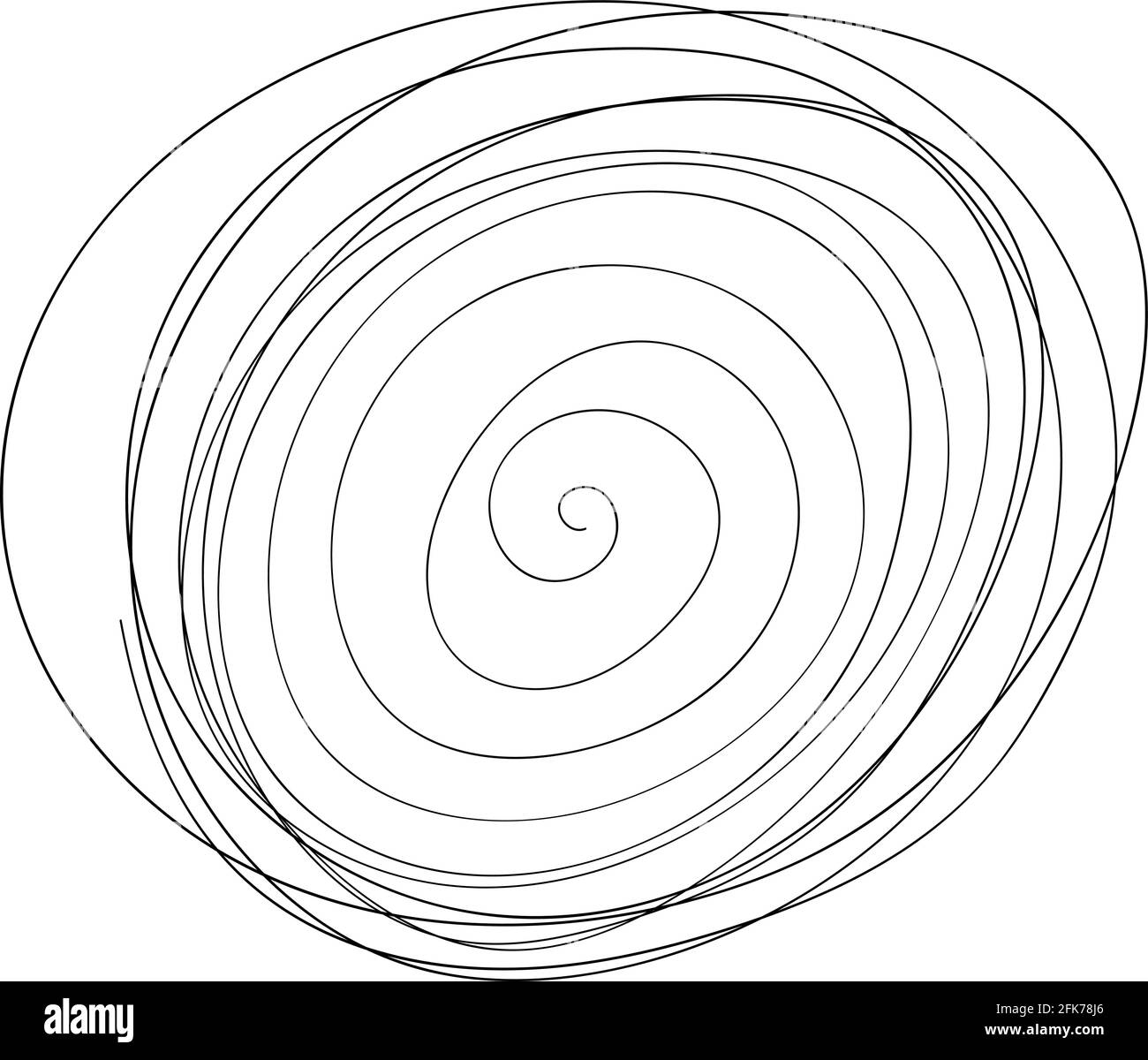 abstract round brush stroke. spiral doodle handdraw vector element