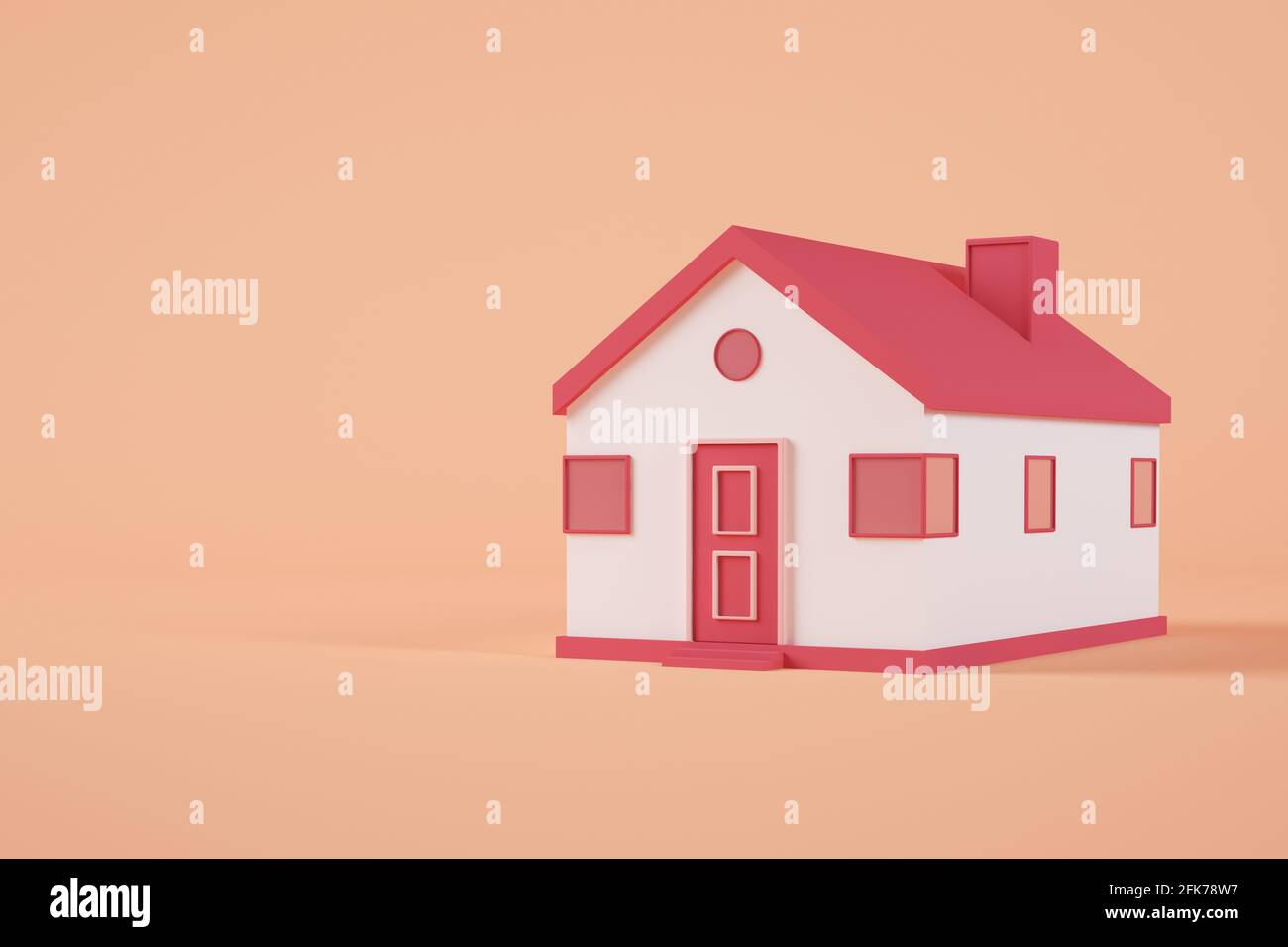 3d rendering of a pink house Stock Photo