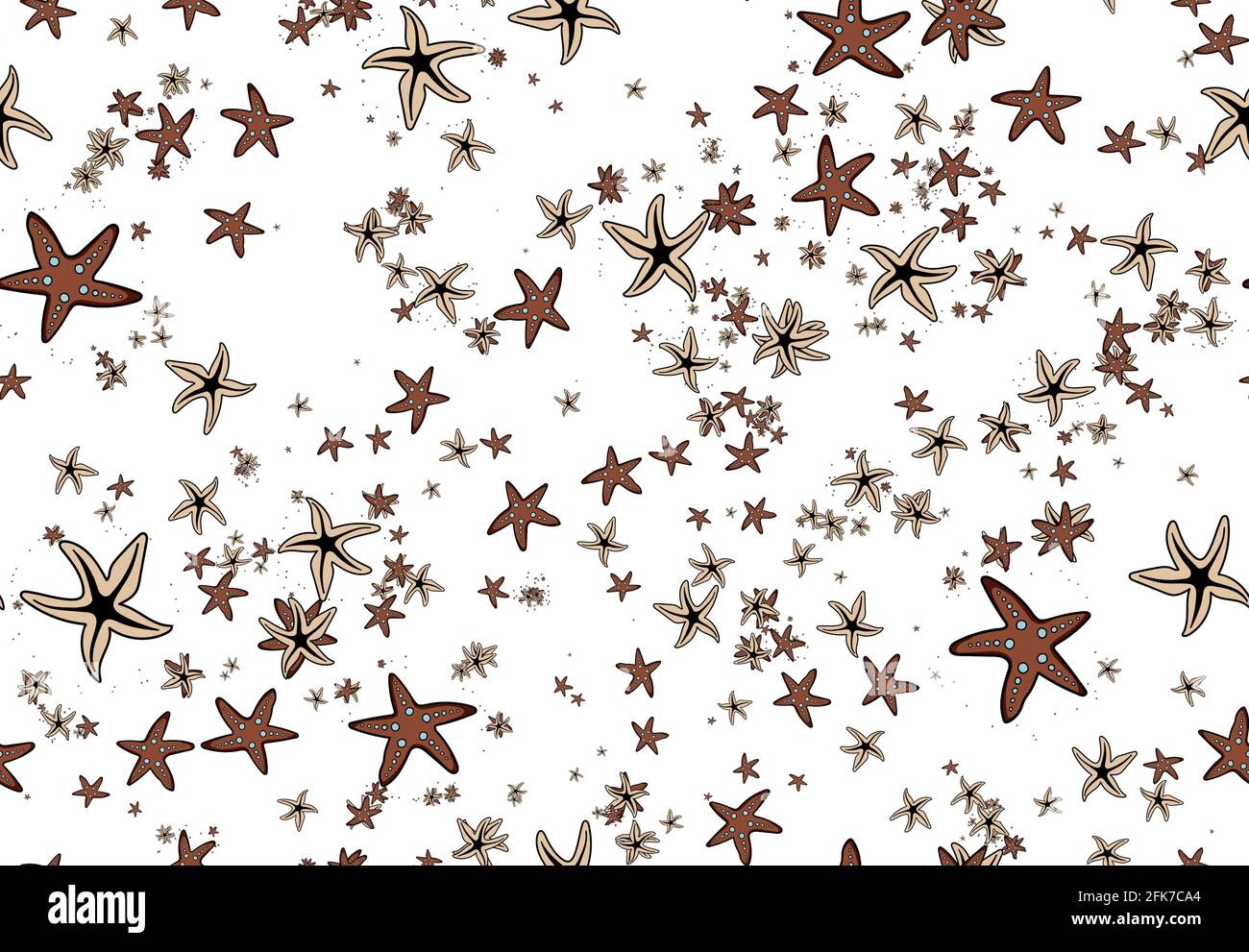 Marine pattern with starfish and seaweed vector Stock Vector Image ...