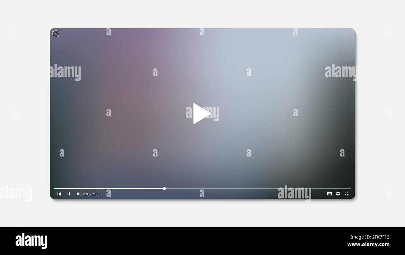 Video Player. Desktop Flat Multimedia Player Interface. Video Player Mockup. Vector illustration Stock Vector