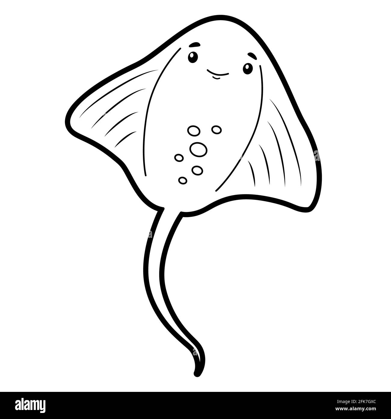 Coloring book or page for kids. cramp-fish black and white illustration Stock Photo