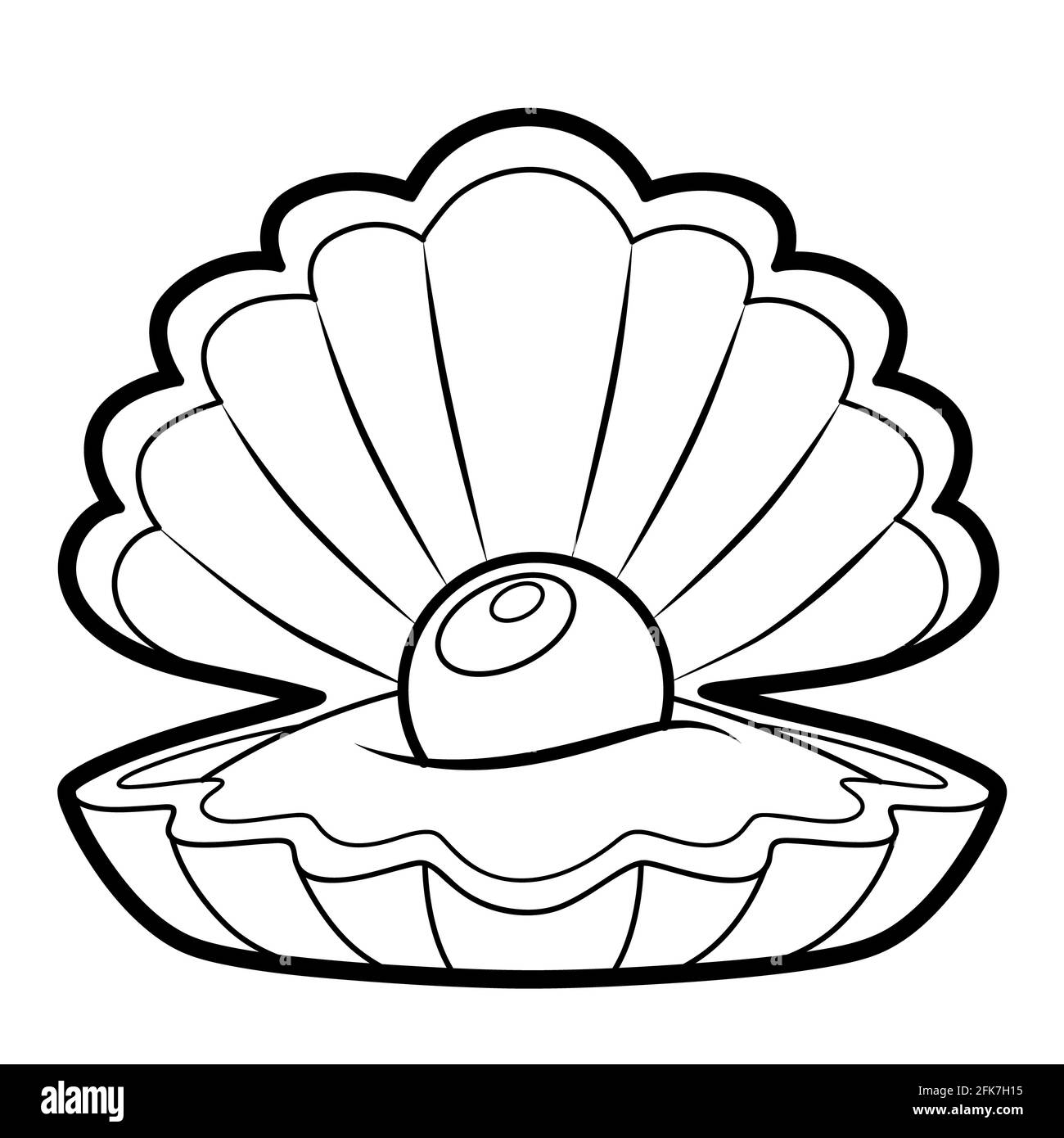 Pearl shell cartoon Black and White Stock Photos & Images - Alamy