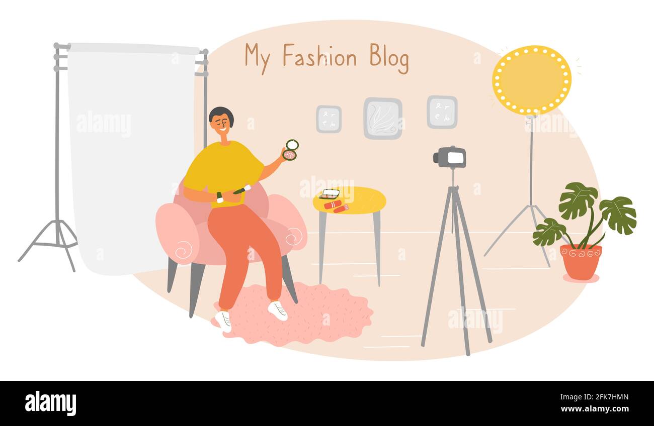 Beauty influencer male Stock Vector Images - Alamy