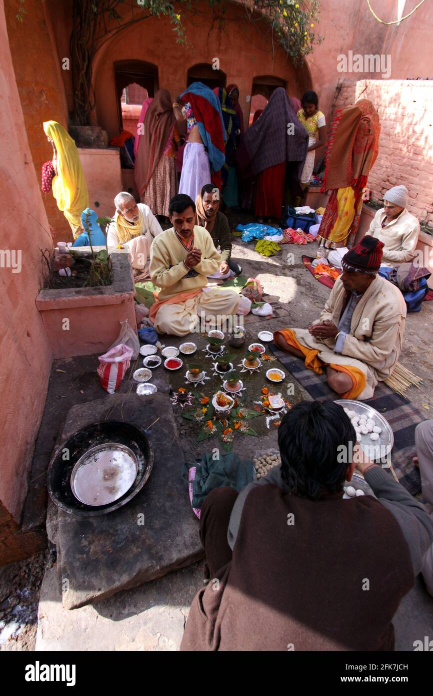 India, Uttarakhand, Haridwar. The Kumbh Mela Pilgrimage. Stock Photo