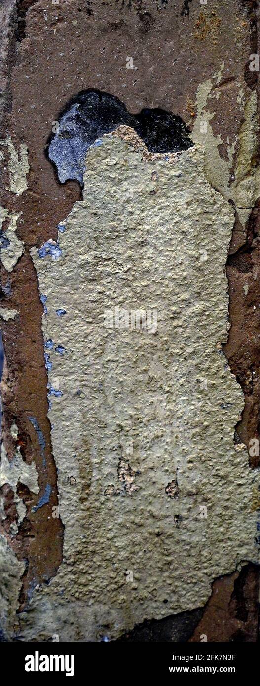 Human Face appears in cracked plaster on a wall Pareidolia is the tendency for incorrect perception of a stimulus as an object, pattern or meaning kno Stock Photo