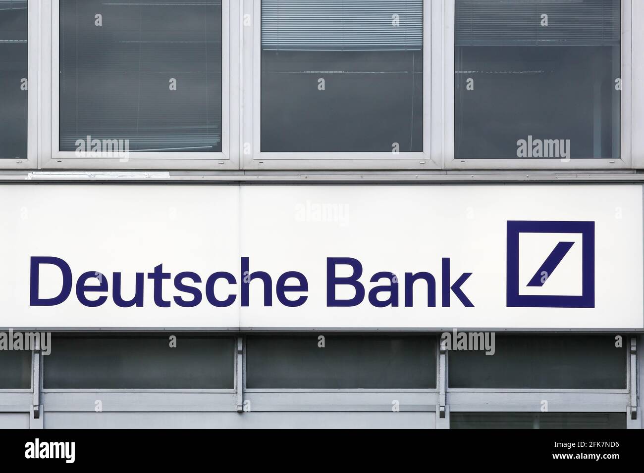 Berlin, Germany July 12, 2020 Deutsche Bank logo on a wall. Deutsche