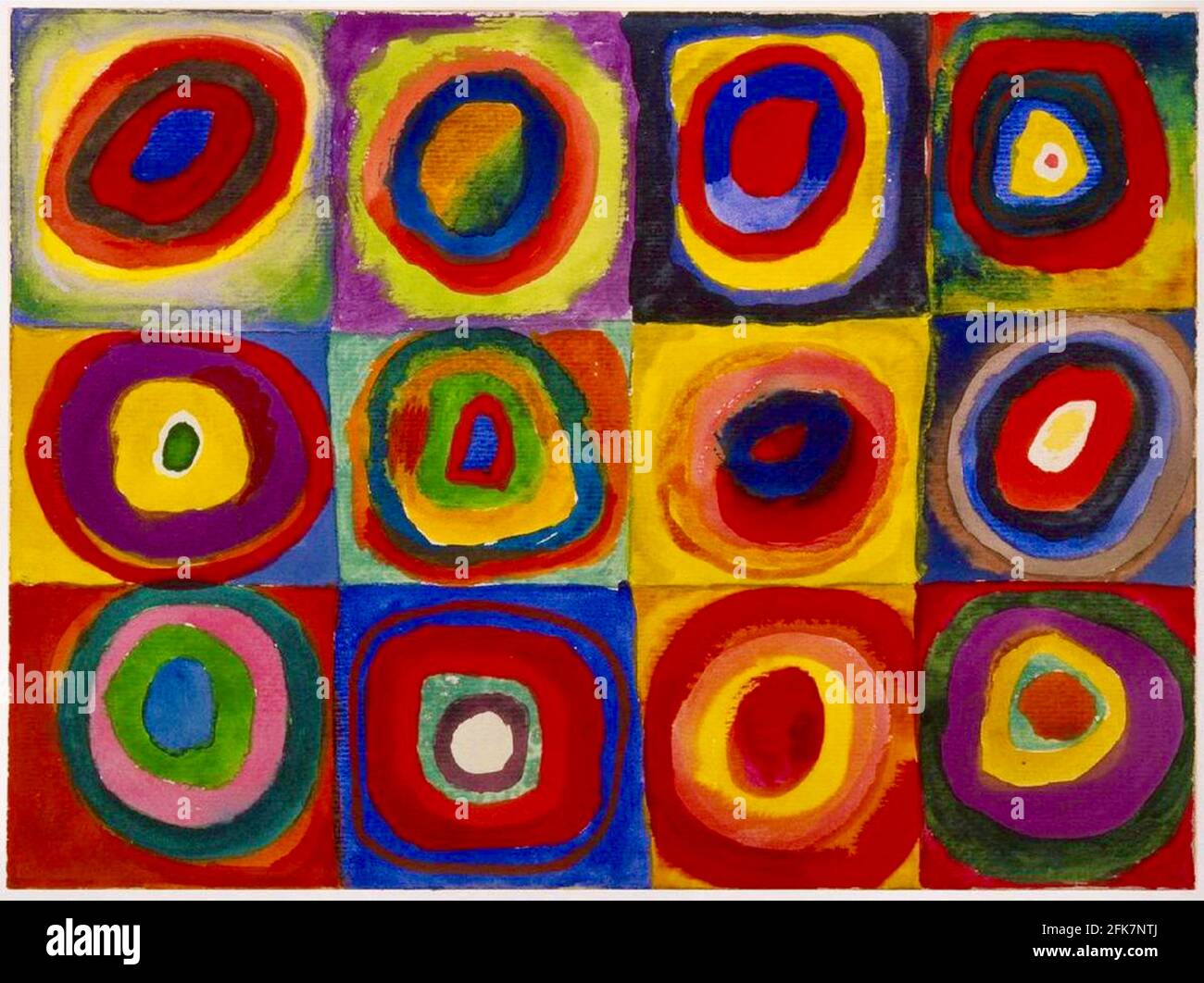 Kandinsky artwork entitled Squares with Concentric Circles. Stock Photo