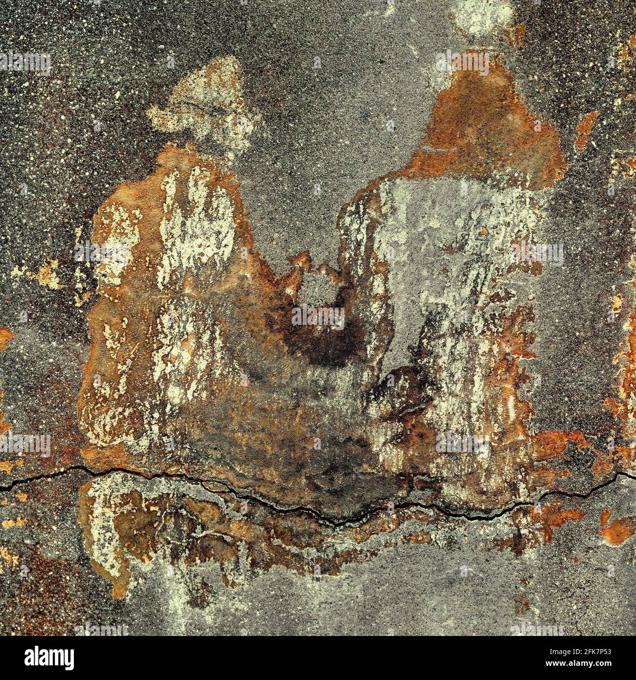 Human figure appears in rust. Pareidolia is the tendency for incorrect perception of a stimulus as an object, pattern or meaning known to the observer Stock Photo