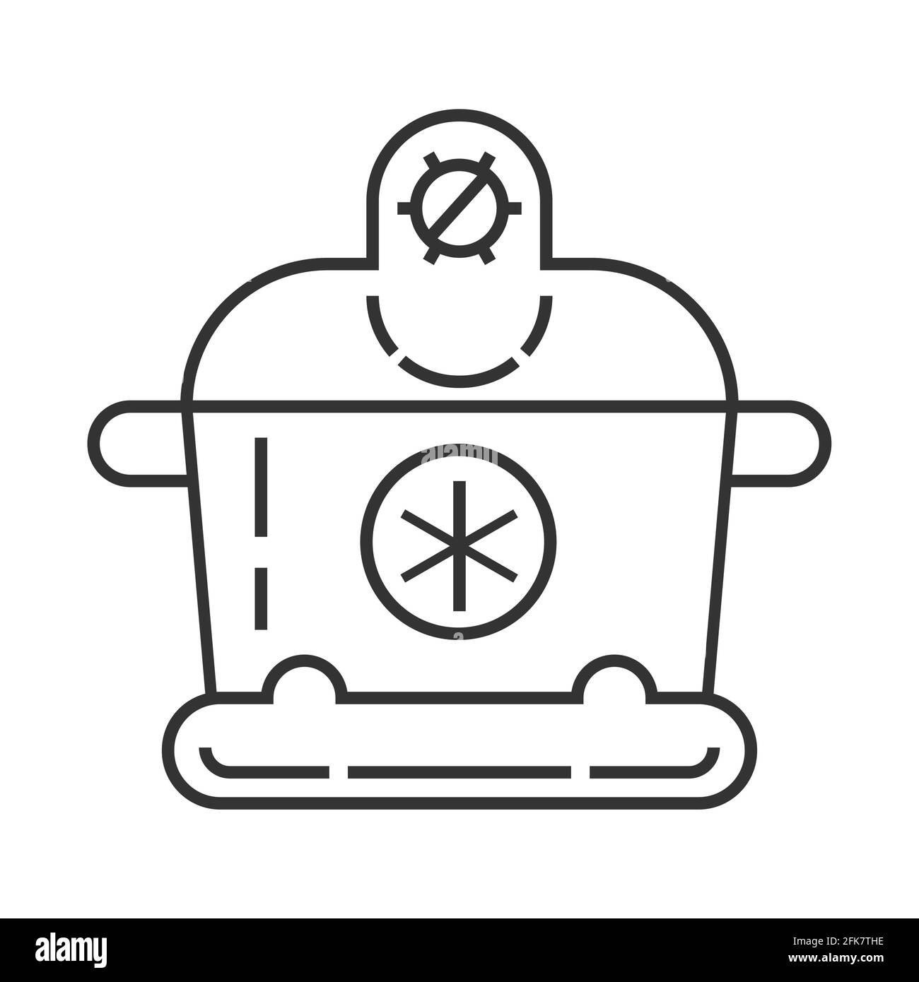 Ice cream maker pixel perfect icon vector. Kitchen small appliances line sign. Household tools symbol for app, web. Cooking equipment is shown. Stock Vector