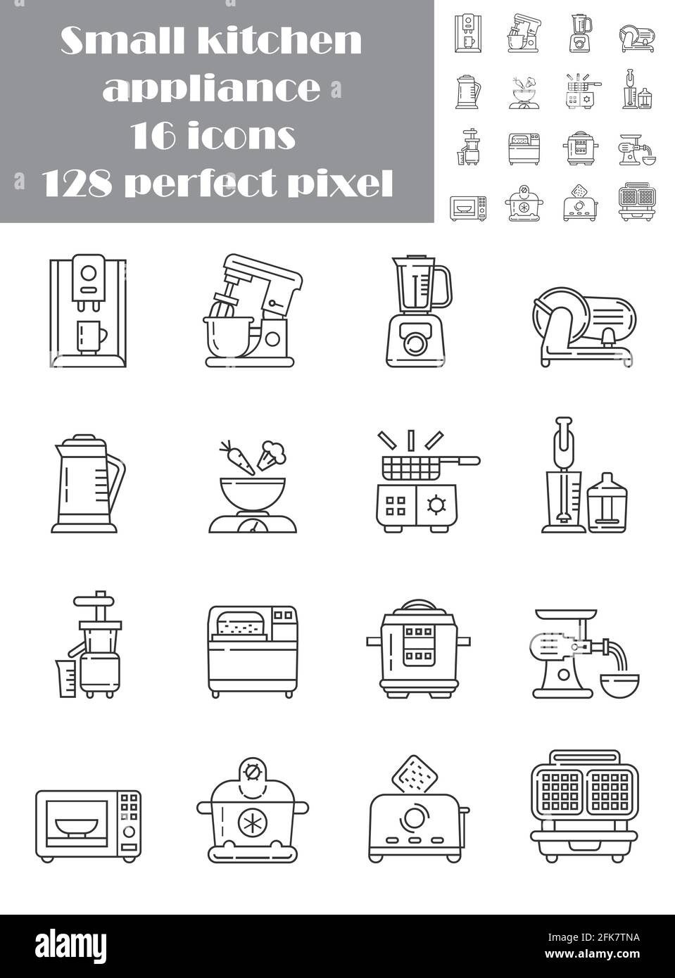 https://c8.alamy.com/comp/2FK7TNA/kitchen-small-appliances-line-pixel-perfect-icons-set-vector-household-tools-symbol-for-app-web-cooking-equipment-are-shown-meat-grinder-blender-2FK7TNA.jpg