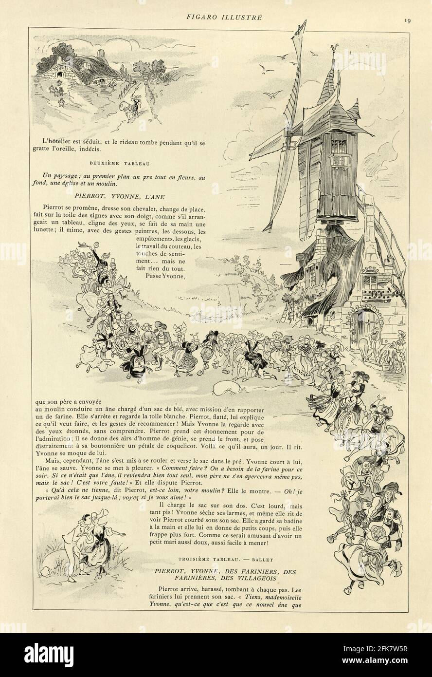 Le mariage de Pierrot. Pantomime Bretonne. Pierrot's marriage. Breton  Pantomime. Victorian french cartoon, 19th Century Stock Photo - Alamy