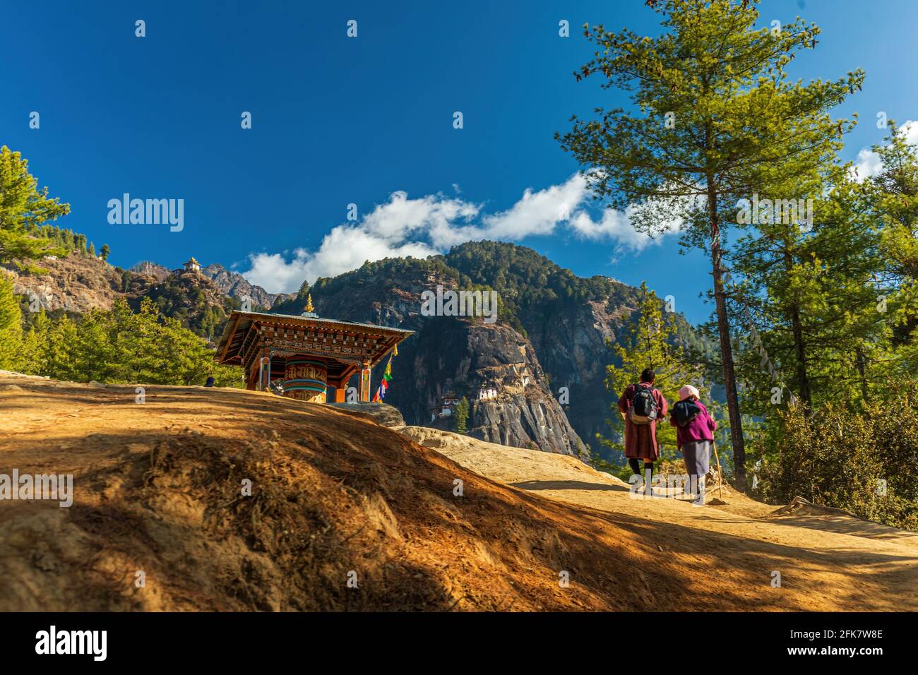 Hiking to the Tiger's Nest monastery Stock Photo