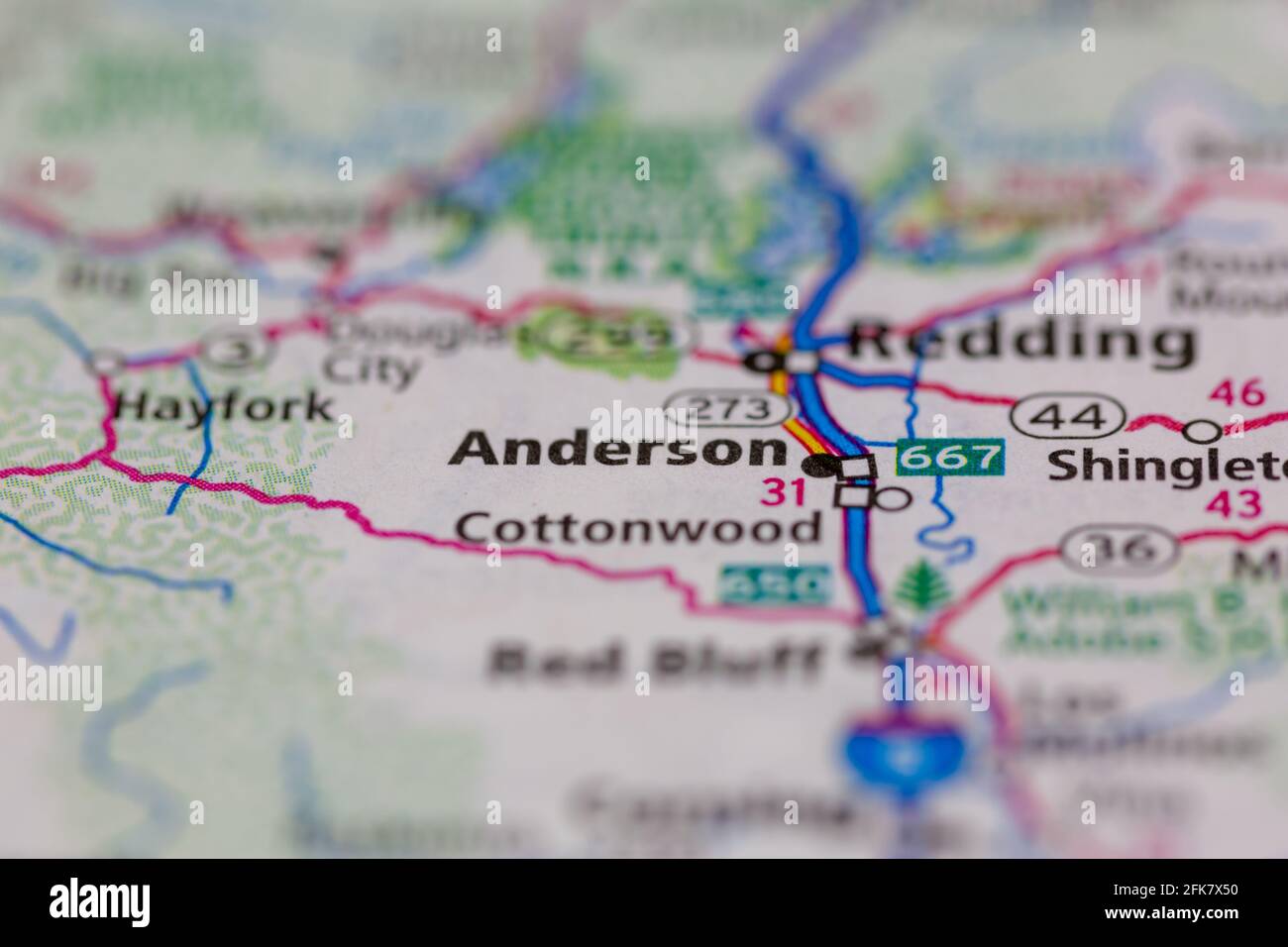 Anderson california map hi-res stock photography and images - Alamy
