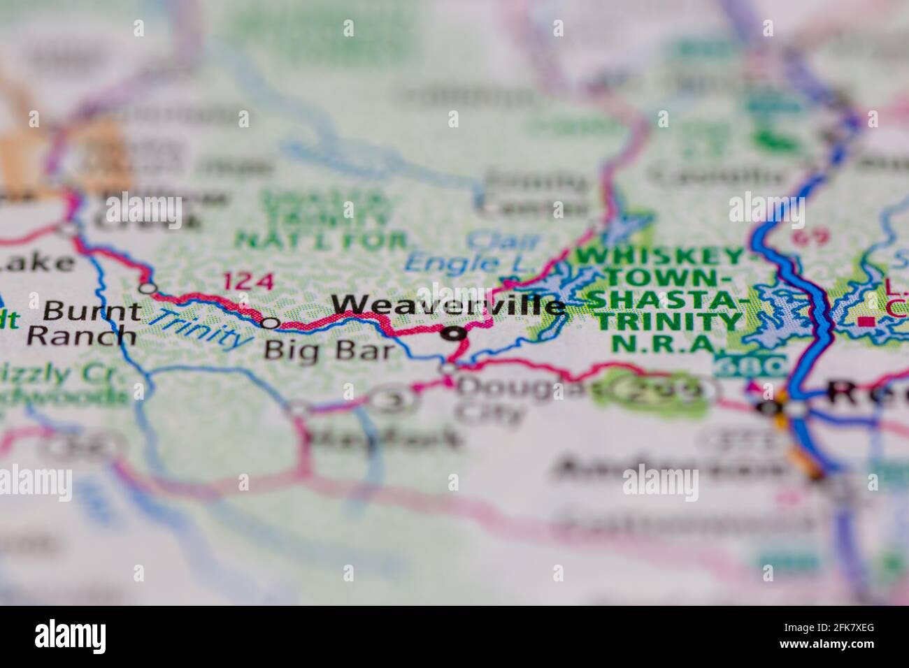 Weaverville california map hires stock photography and images Alamy