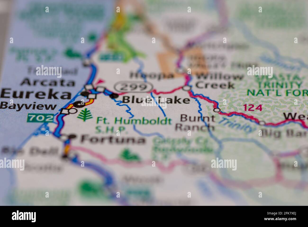 Geographical Map of Blue Lake California