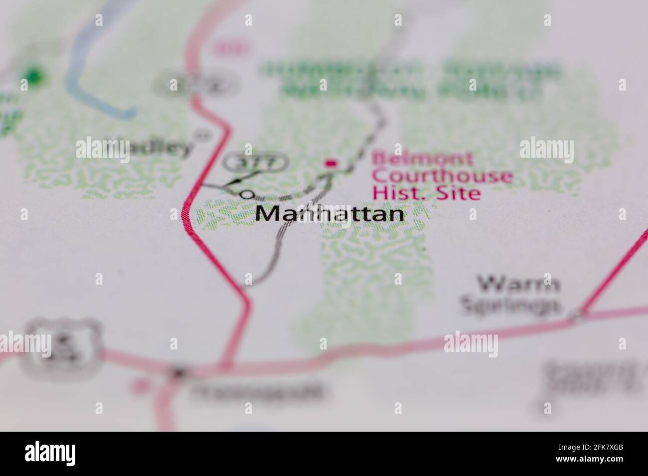 Manhattan California USA shown on a Geography map or road map Stock Photo