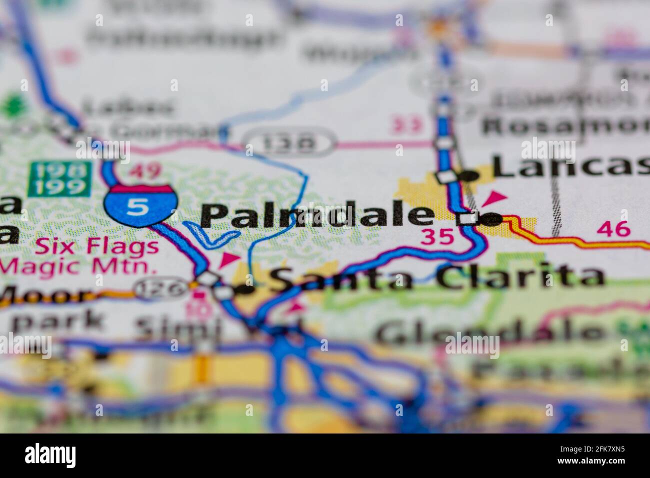Palmdale California USA shown on a Geography map or road map Stock Photo