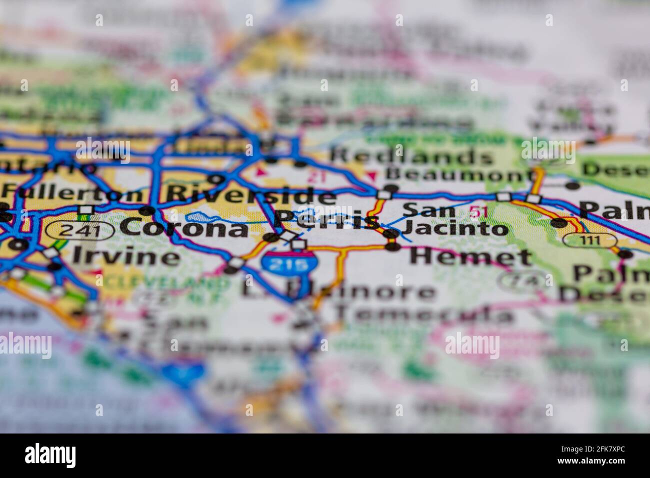 Perris California USA shown on a Geography map or road map Stock Photo 