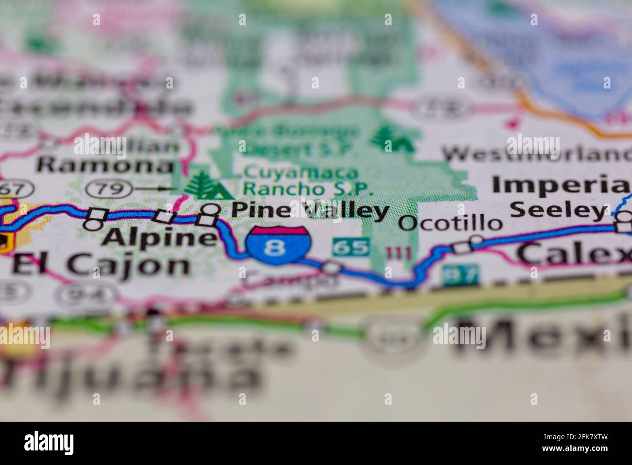 Pine Valley California USA shown on a Geography map or road map Stock Photo Alamy