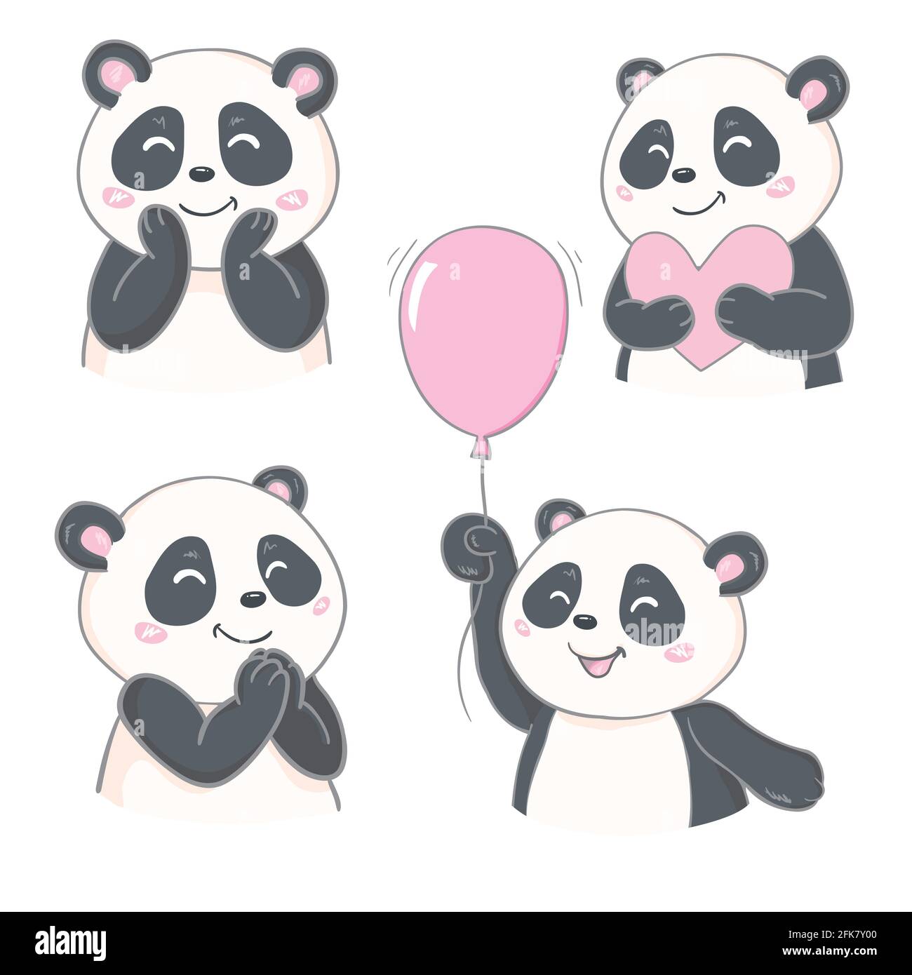 cute panda character vector design, greeting card, invitation, greeting