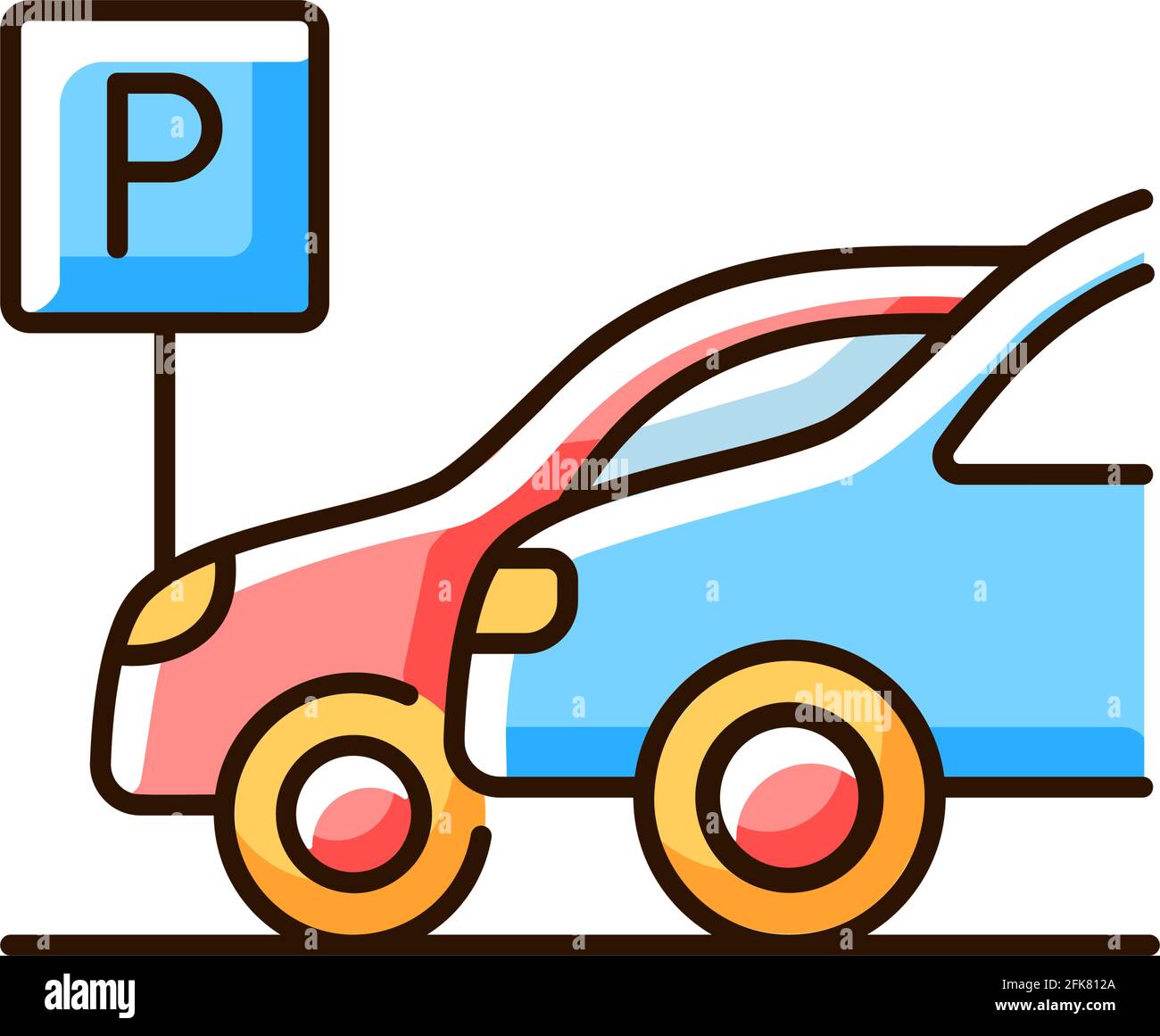 Car parking RGB color icon Stock Vector Image & Art Alamy