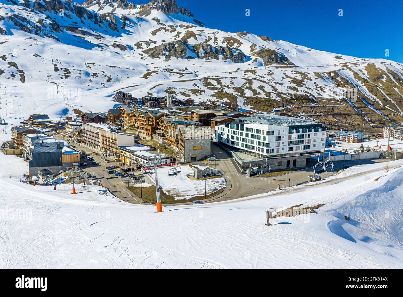 Daytime picture of Val Isere, Ski Resort, in France Stock Photo - Alamy