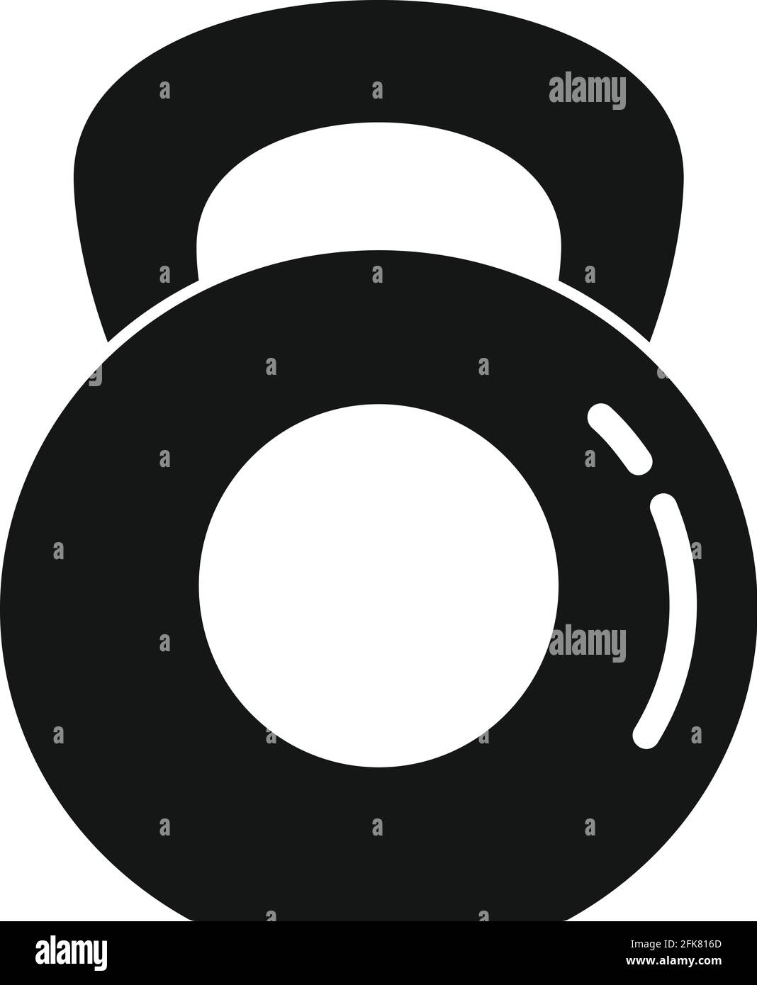 Hard kettlebell digestion icon, simple style Stock Vector