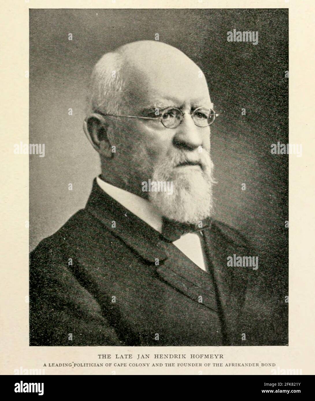 The Late Jan Hendrik Hofmeyr From the Book '  Britain across the seas : Africa : a history and description of the British Empire in Africa ' by Johnston, Harry Hamilton, Sir, 1858-1927 Published in 1910 in London by National Society's Depository Stock Photo