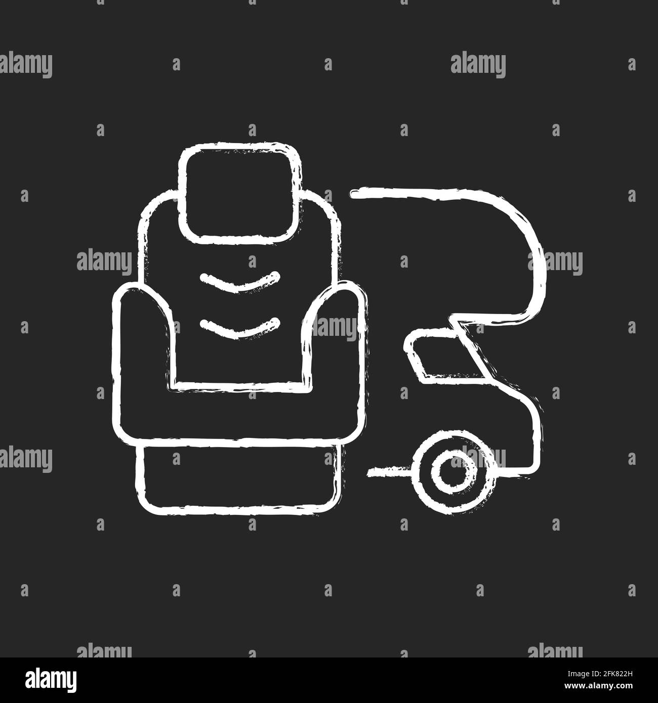 RV furniture chalk white icon on black background Stock Vector Image ...