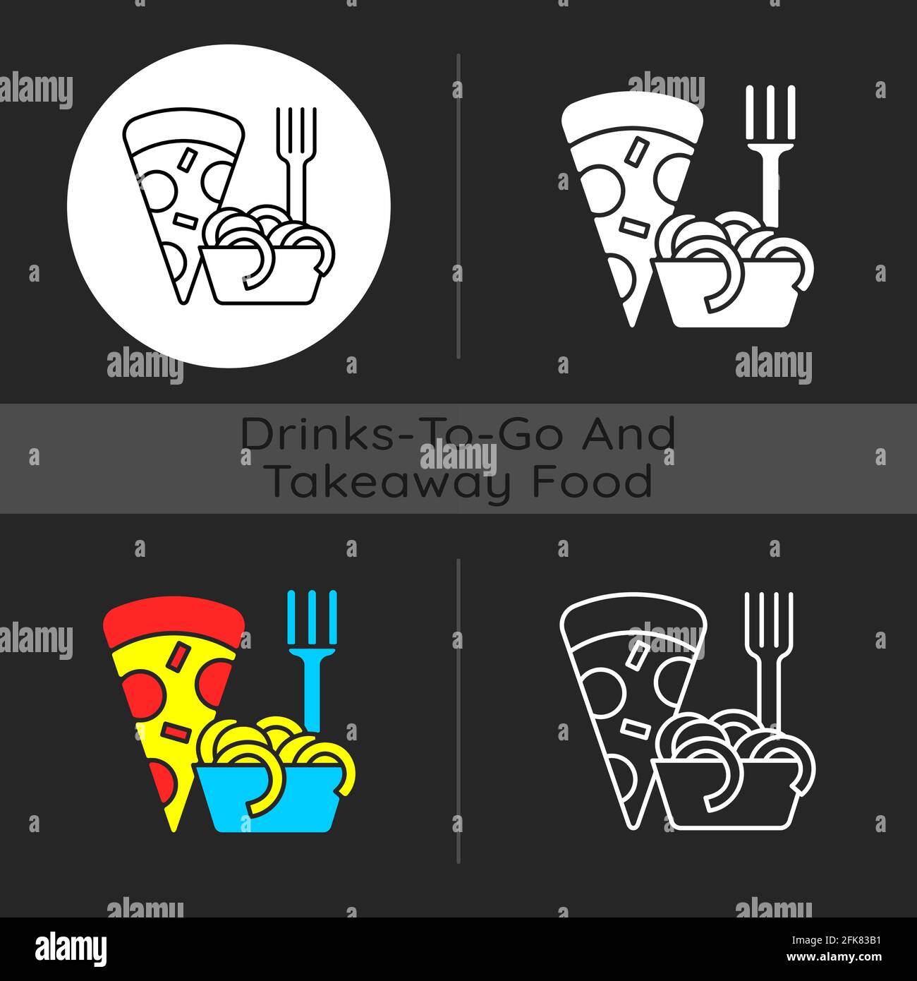 Takeaway italian food dark theme icon Stock Vector Image & Art - Alamy