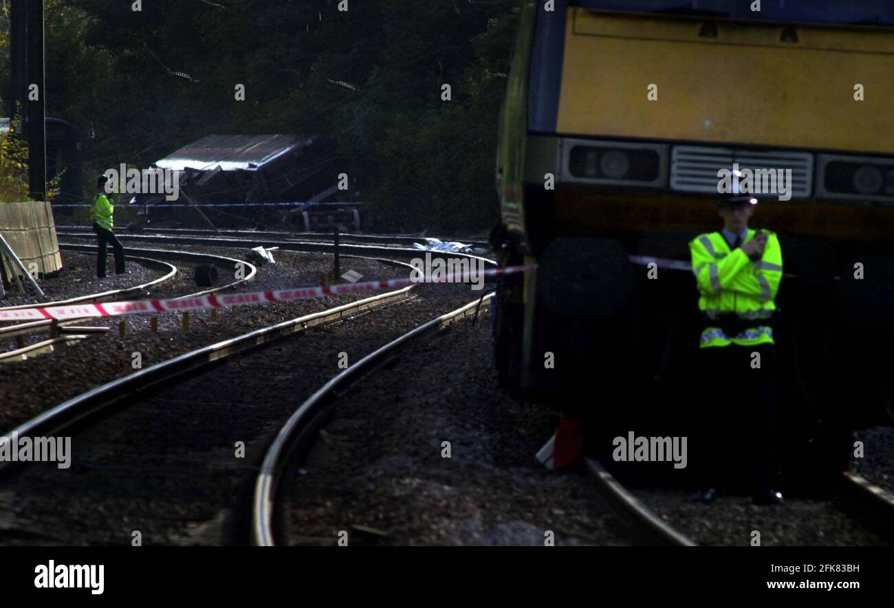 The scene of the Hatfield railway accident october 2000 Stock Photo