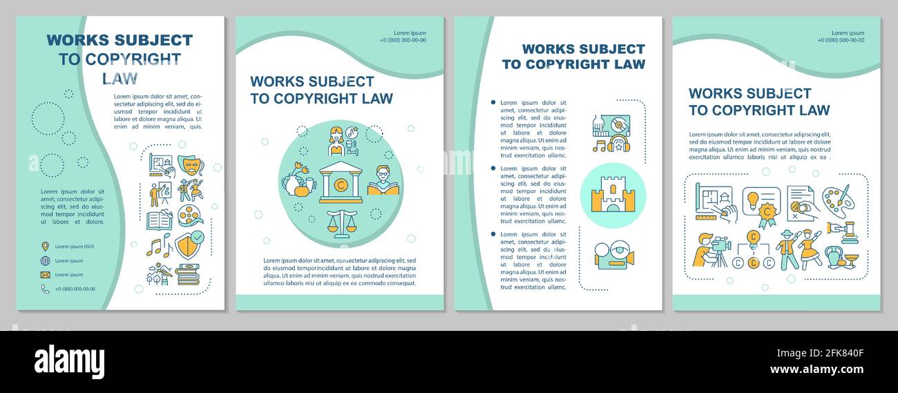 Works subject to copyright law brochure template Stock Vector Image ...