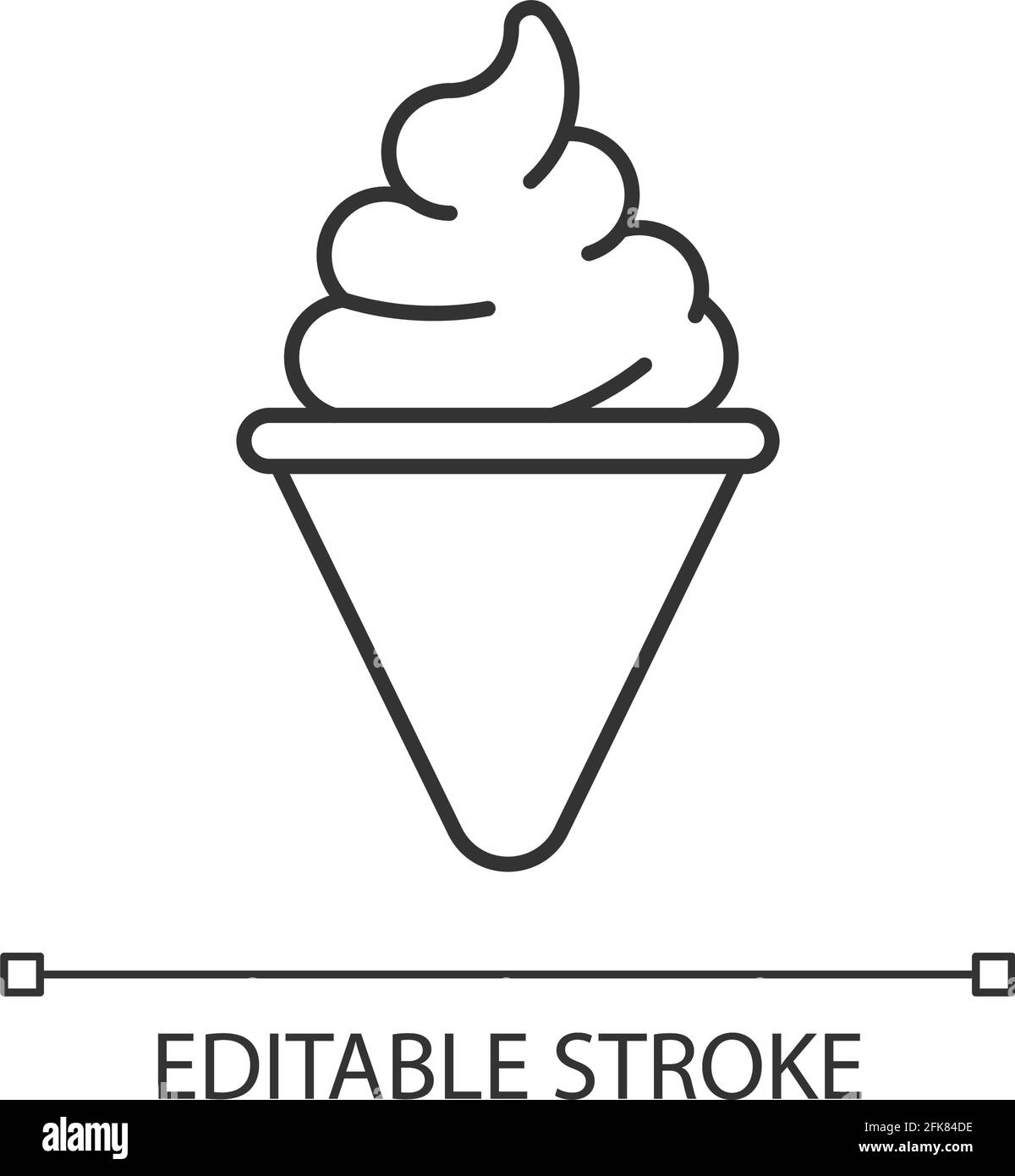 Ice cream cone linear icon Stock Vector
