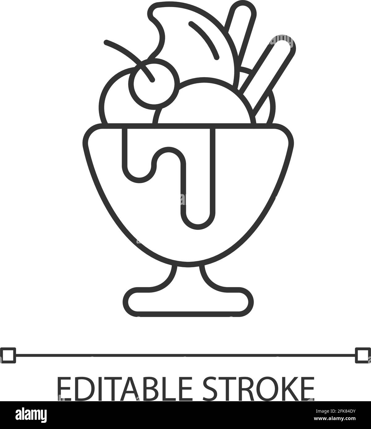 Frozen yogurt linear icon Stock Vector Image & Art Alamy