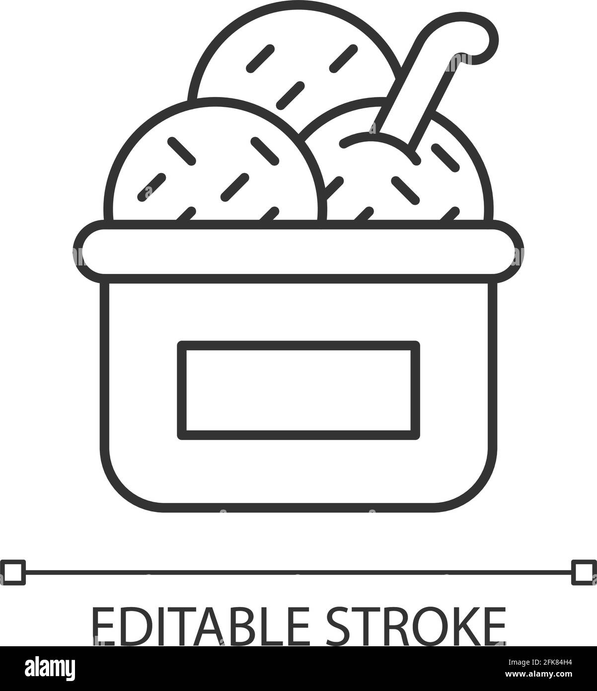Ice cream in cup linear icon Stock Vector Image & Art - Alamy
