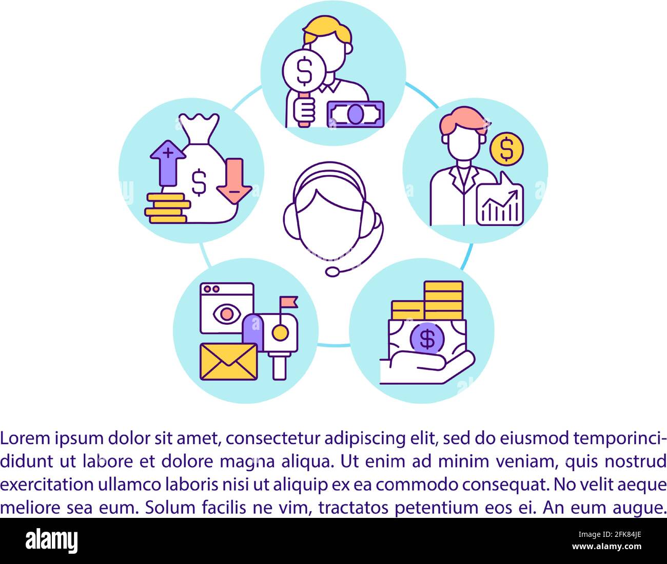 Contact us concept line icons with text Stock Vector Image & Art - Alamy